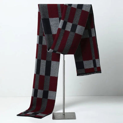 Unisex Winter Schal mit Fransen weichem Material Schwarz