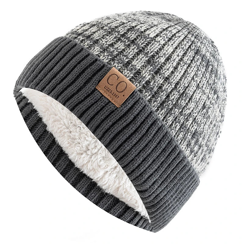 Unisex Wintermütze mit Rippstrick und Fleece-Futter – meliert oder einfarbig