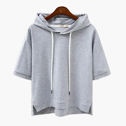 Damen Kurzarm Kapuzenpullover – Moderner Freizeit Hoodie mit Boxy-Schnitt für Alltag und Sport