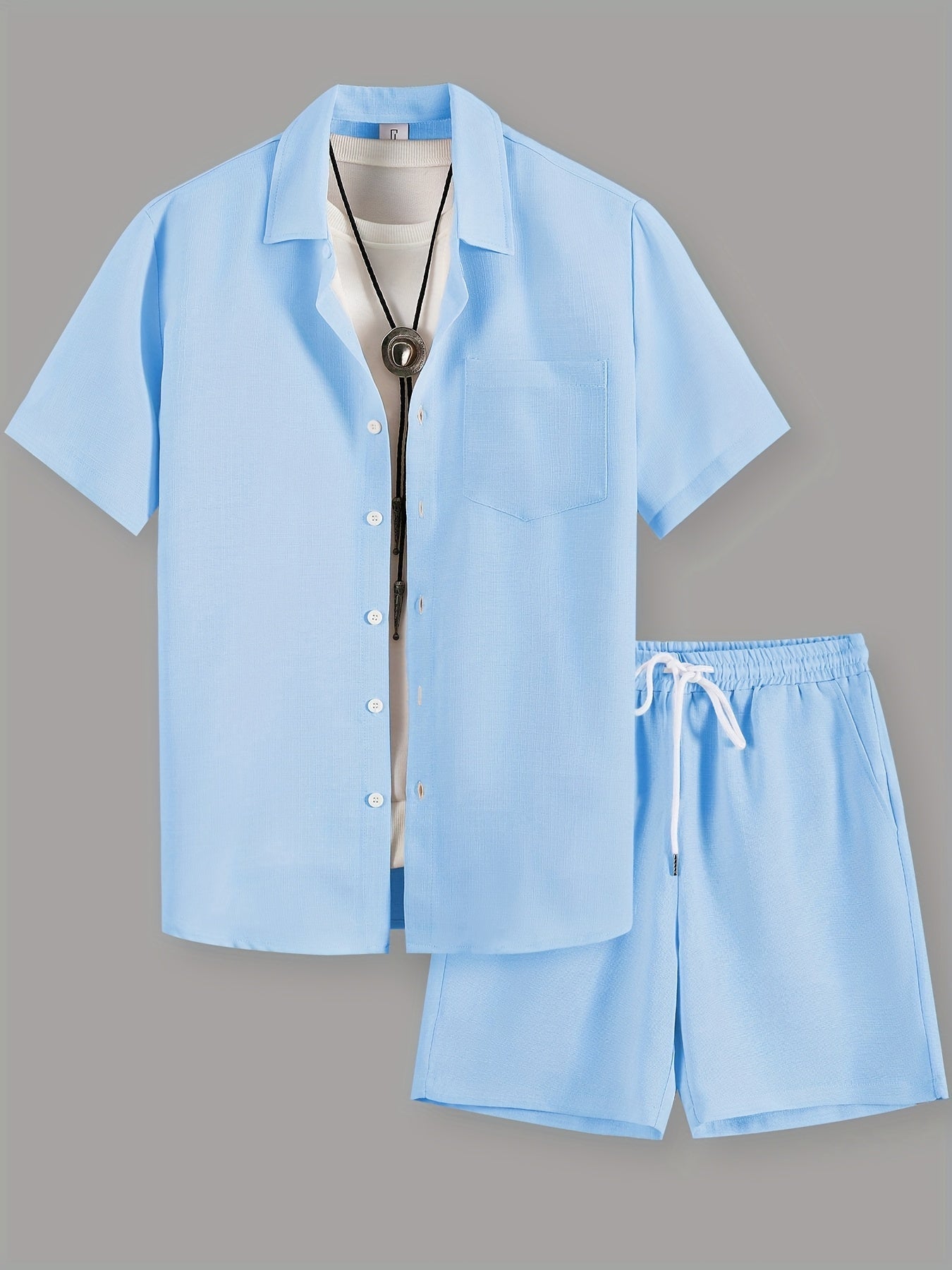 Herren Sommer Freizeit Set – Kurzarm Hemd & Shorts, Modernes 2-teiliges Outfit für Alltag und Urlaub