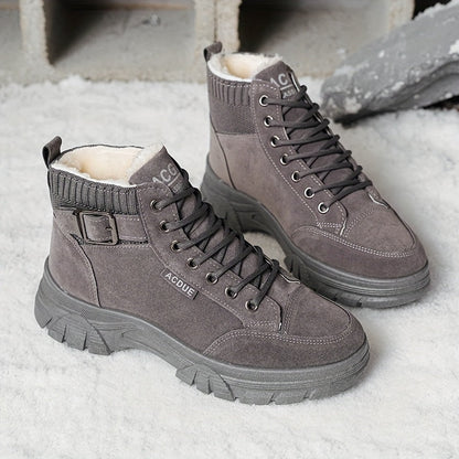 Unisex Winterstiefel mit Schnürung und Kunstfellfutter – Warm & Robust