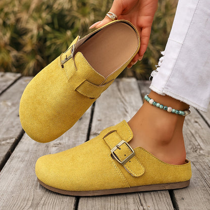 Damen Clogs Slip-On mit Schnalle – Bequeme Freizeit Pantoletten für Alltag und Garten