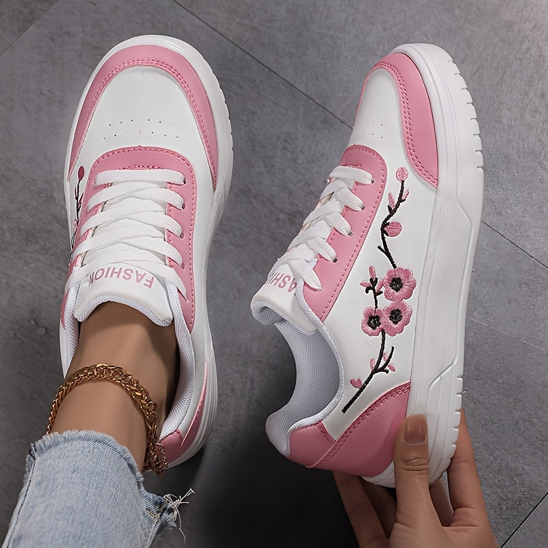 Damen Sneaker mit Blumenstickerei und modischem Design – Alltag & Freizeit