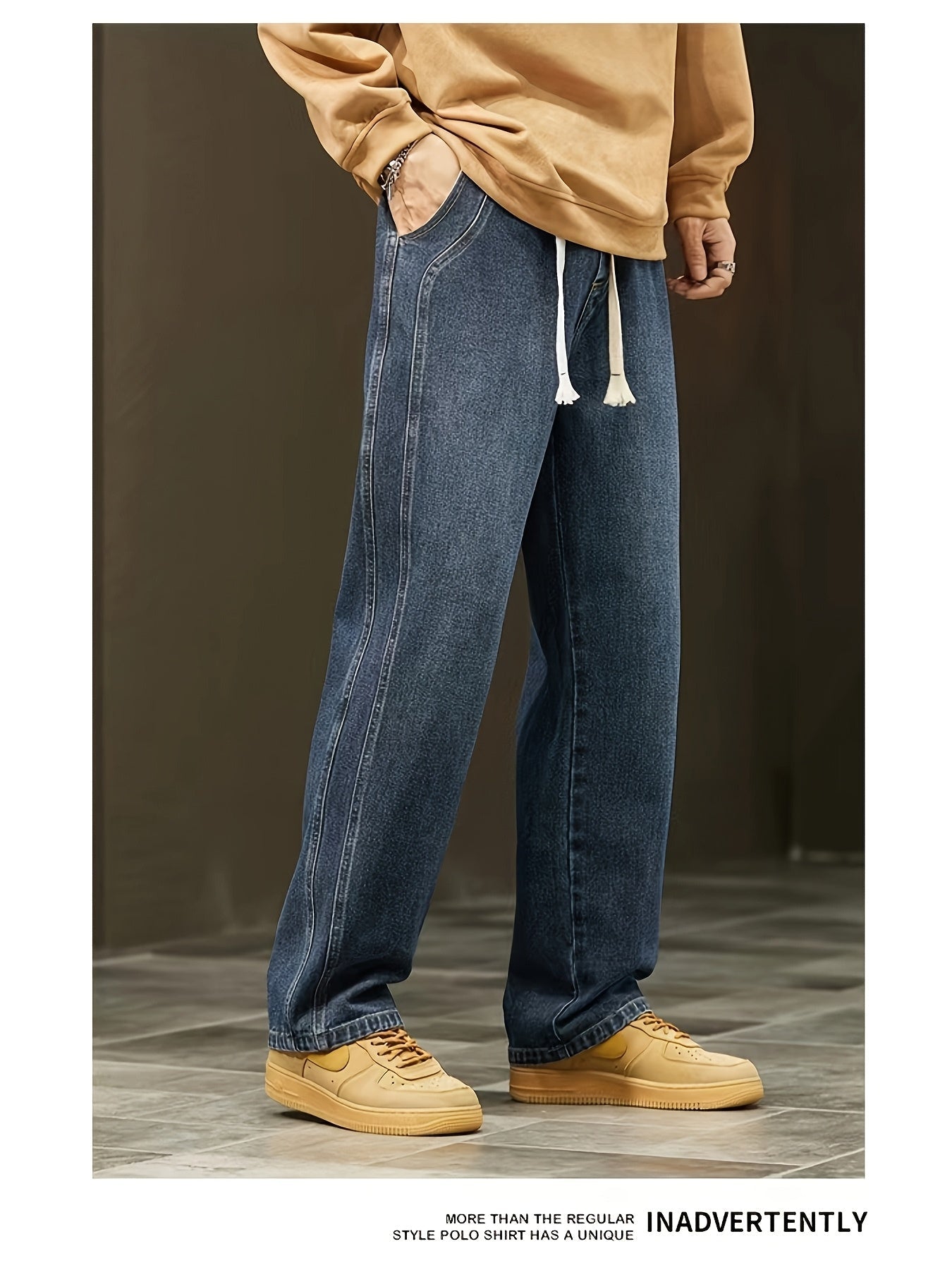 Herren Baggy Jeans im Retro Streetwear Stil – Weite Passform, Ideal für Freizeit und Alltag