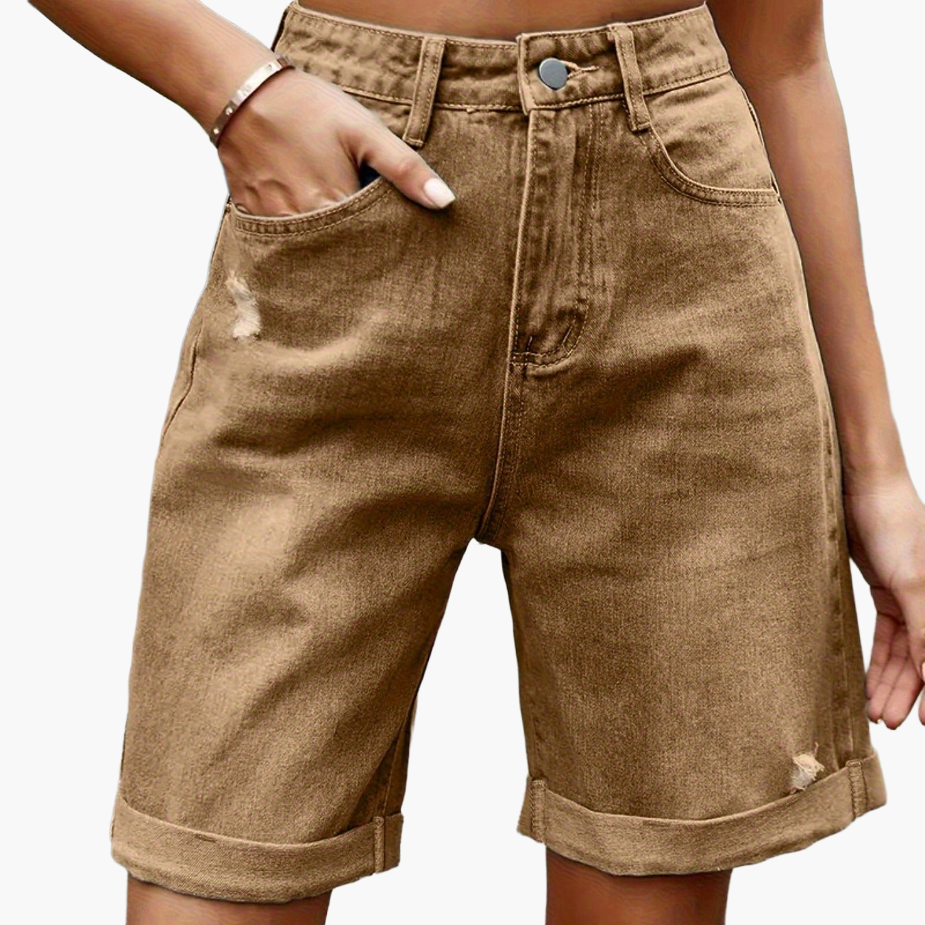 Damen Jeans-Bermuda im Casual-Style – Lässige High-Waist Shorts für Alltag & Freizeit