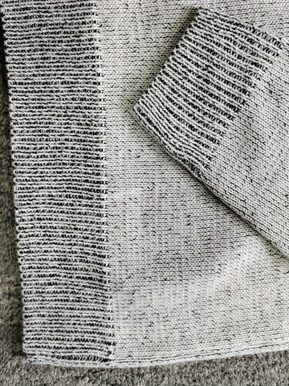 Herren Hoodie Strick-Optik mit Kapuze & Kängurutasche Grau-meliert