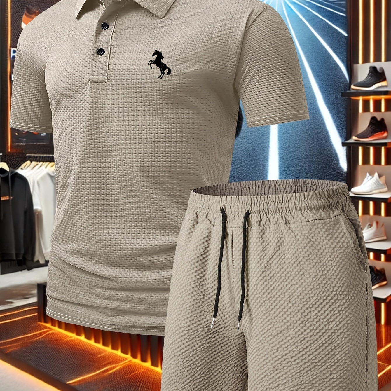 Herren Polo Set – Elegantes Freizeit-Outfit mit Poloshirt und Shorts, Stilvoll & Bequem für Alltag und Freizeit