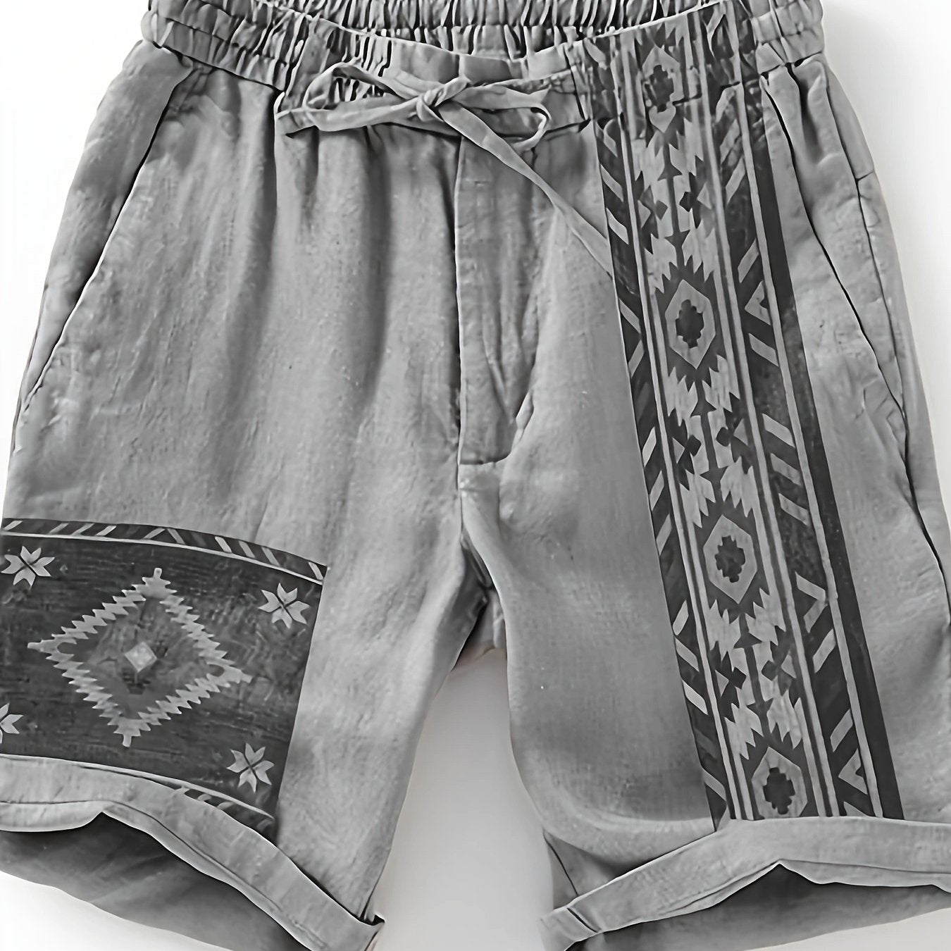 Herren Ethno-Shorts mit geometrischem Muster – Freizeit & Urlaub, moderner Look