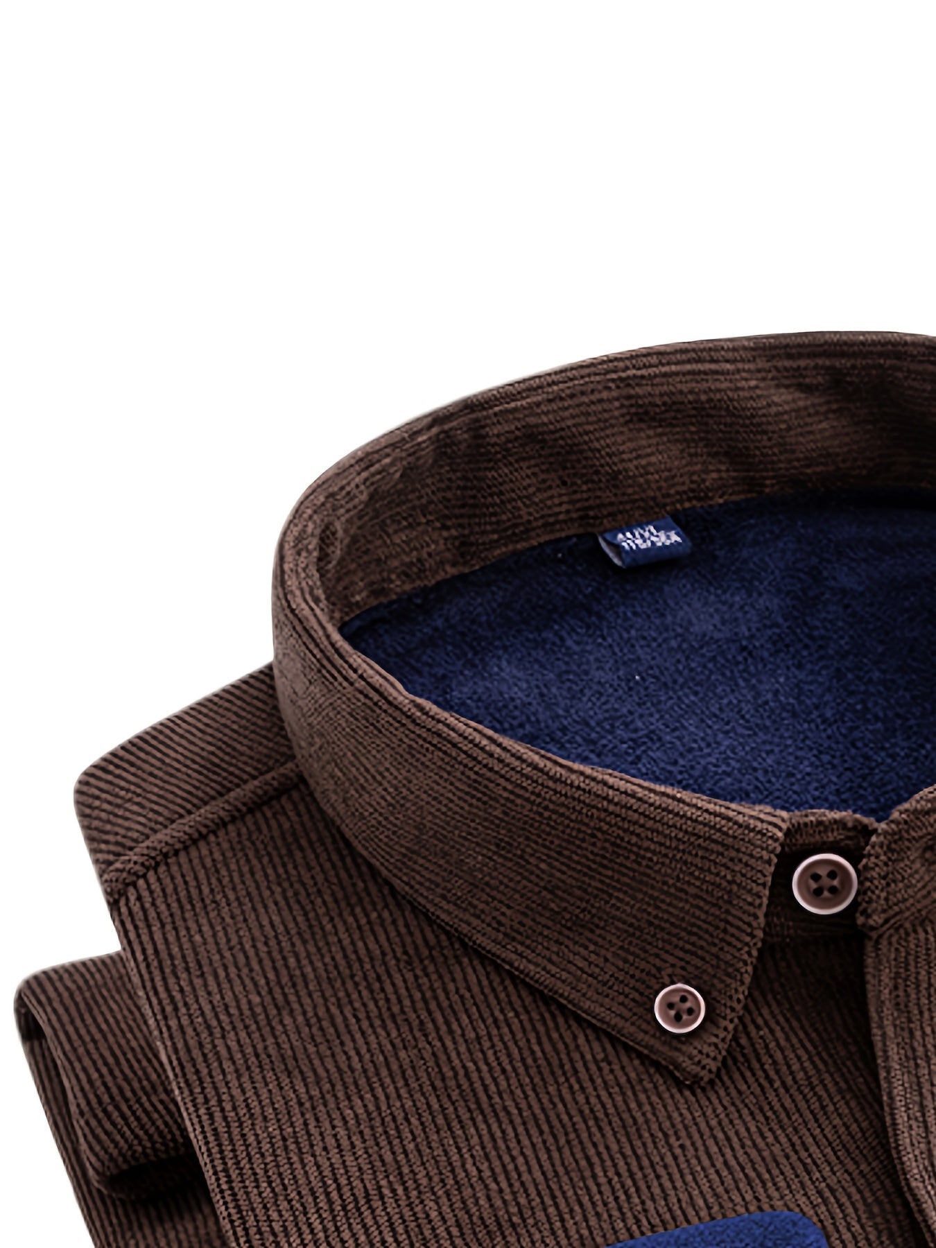 Herren Cordhemd mit Fleecefutter, Langarm, Button-Down-Kragen
