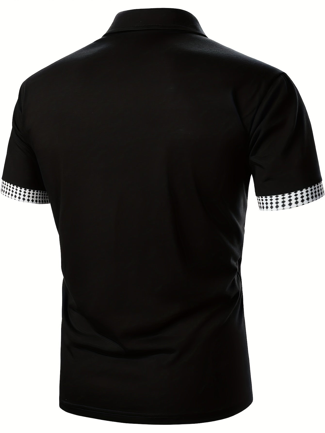 Herren Polohemd mit modernem Zip-Kragen und Kontrastmuster – Stilvolles Poloshirt für Business & Freizeit