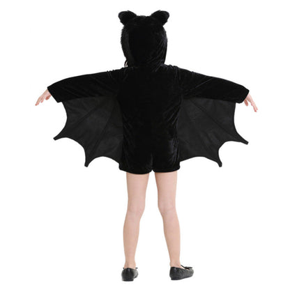 Mädchen-Kostüm „Fledermaus“ mit Kapuze – Verkleidung für Halloween, Karneval & Kinderfeste
