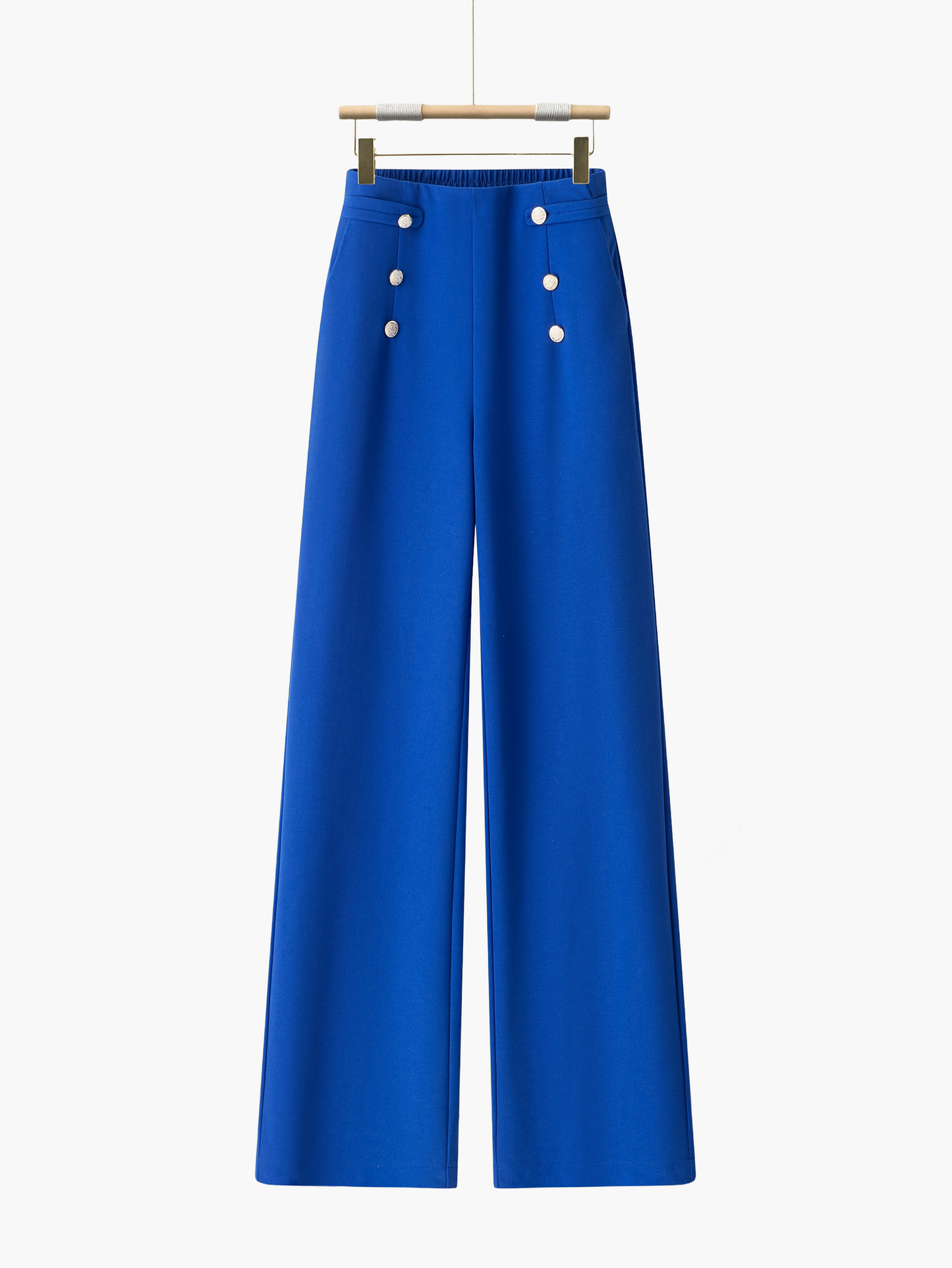 Damen Weite Hose mit Knopfdetails – Eleganter Freizeit-Look für Büro & Alltag