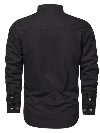 Herren Outdoor-Freizeithemd Langarm – Casual Style mit Brusttaschen, ideal für Abenteuer und Alltag