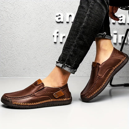 Herren Mokassin-Slipper Vintage Stil – Bequeme Freizeitschuhe für Alltag & Büro