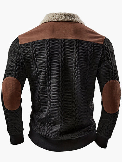 Herren Strickpullover mit Teddykragen und Zier-Reißverschluss – Stilvoller Freizeitpullover für Herbst und Winter