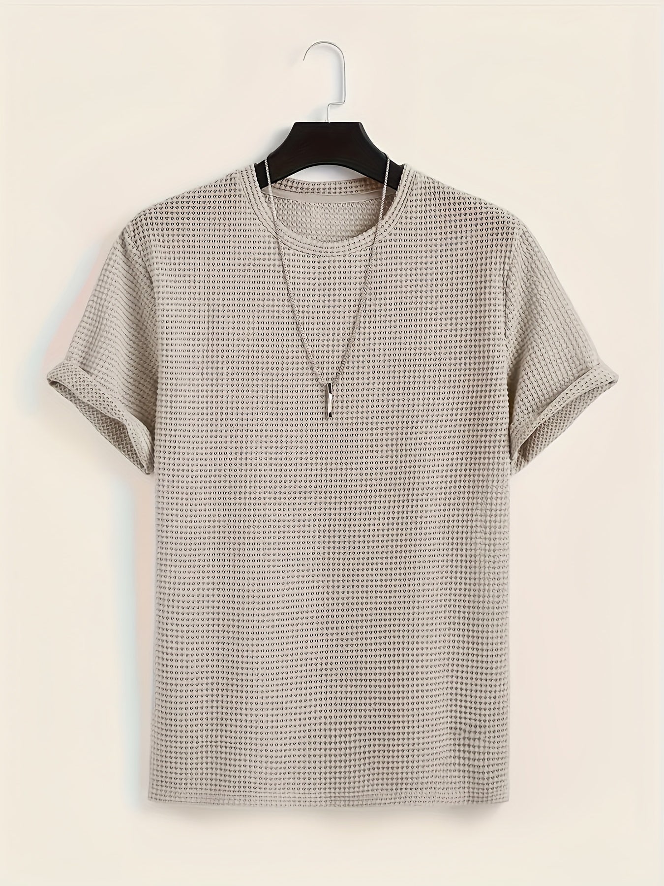 Herren T-Shirt mit Strukturmuster und modernem Kurzarm-Design – Lässiges Sommer-Essential für stilvolle Looks
