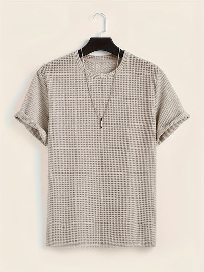 Herren T-Shirt mit Strukturmuster und modernem Kurzarm-Design – Lässiges Sommer-Essential für stilvolle Looks