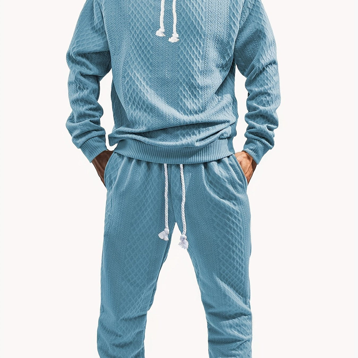 Herren Kapuzenpullover & Jogginghose Set Strukturiert Langarm Freizeitanzug Mehrfarbig