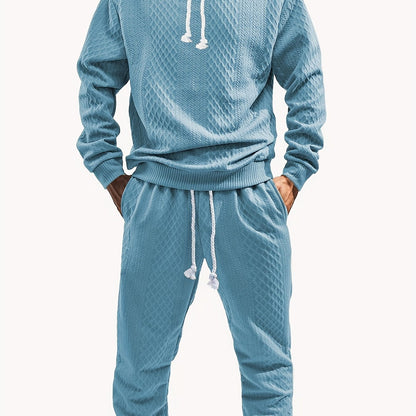 Herren Kapuzenpullover & Jogginghose Set Strukturiert Langarm Freizeitanzug Mehrfarbig