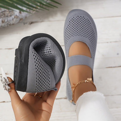 Damen Mary Jane Komfort-Slipper für Alltag und Spaziergänge – Atmungsaktive Flats