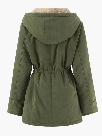 Damen Winterparka mit Kapuze und Fleece-Futter – Lässiger Outdoor-Mantel