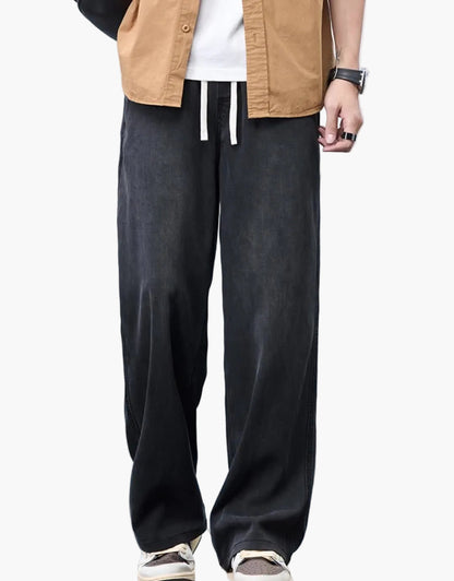 Herren Weite Jeans mit Kordelzug – Lässiger Freizeitstil für Alltag und Wochenende