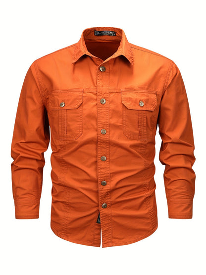 Herren Outdoor-Freizeithemd Langarm – Casual Style mit Brusttaschen, ideal für Abenteuer und Alltag