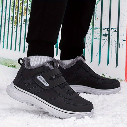 Unisex Winterstiefel mit Klettverschluss Fütterung Warm Schneestiefel Outdoor