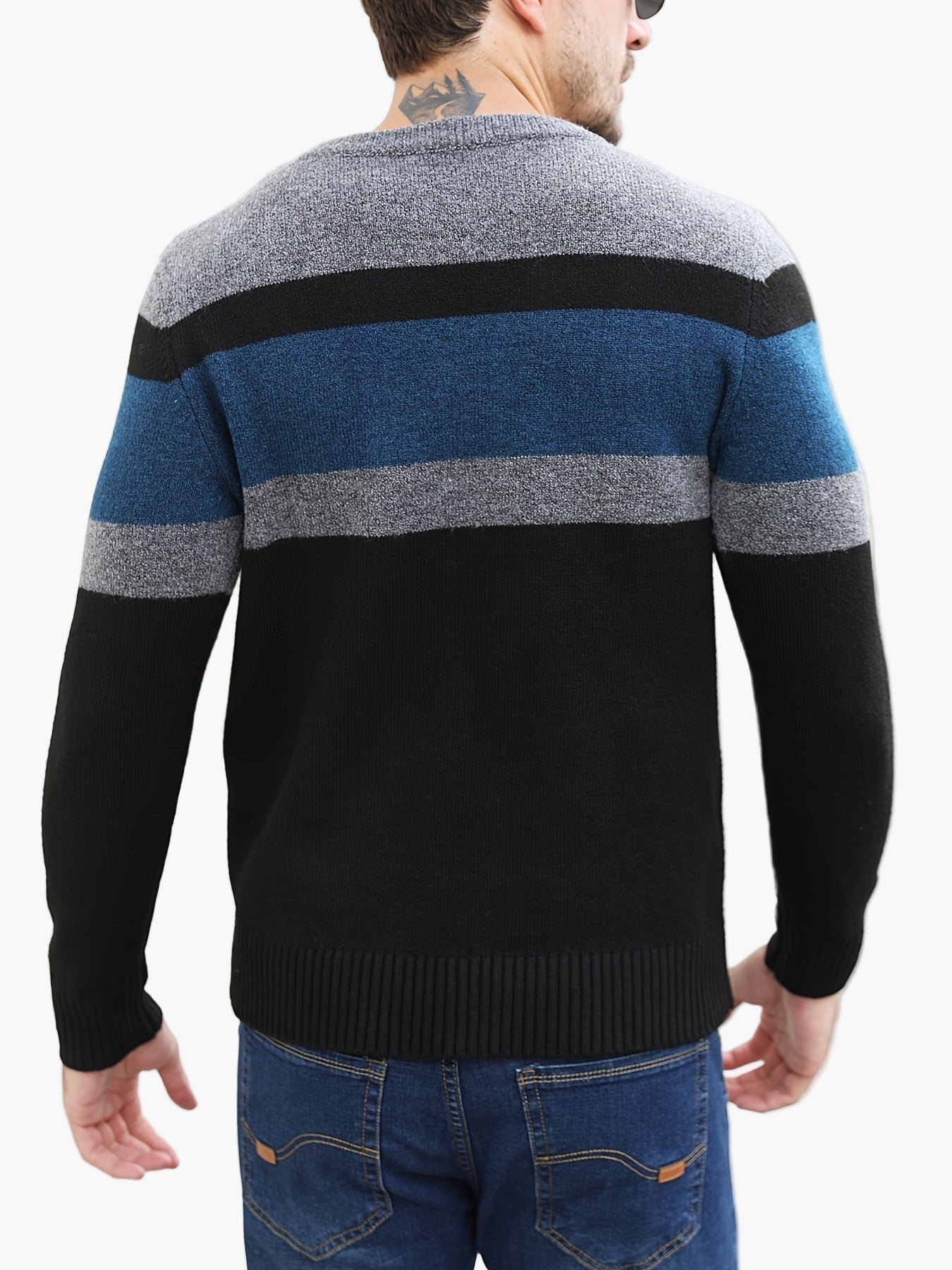 Herren Pullover mit Streifenmuster – Lässiger Strickpullover für Alltag und Freizeit