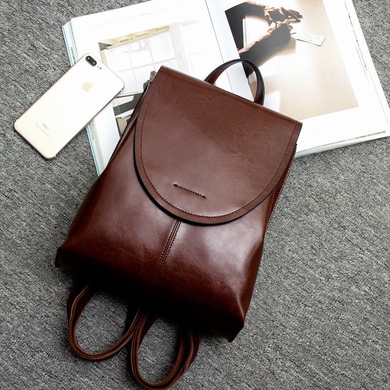 Damen Minimalistischer Rucksack-Shopper mit Überschlag – Vielseitige City-Bag für Alltag & Reisen