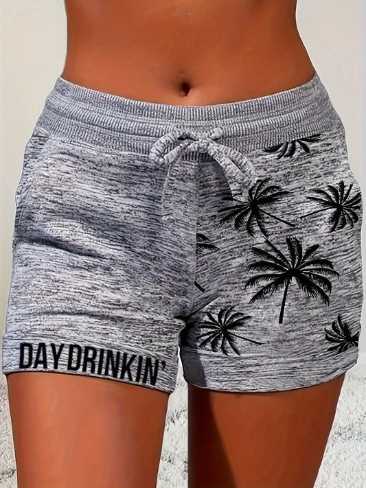 Damen Freizeit-Shorts mit Print und Kordelzug – Perfekt für den Sommer und Urlaub