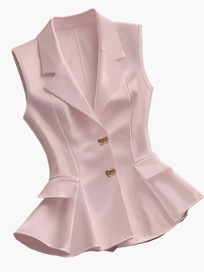 Damen Elegante Ärmellose Blazer-Weste für Büro und Freizeit