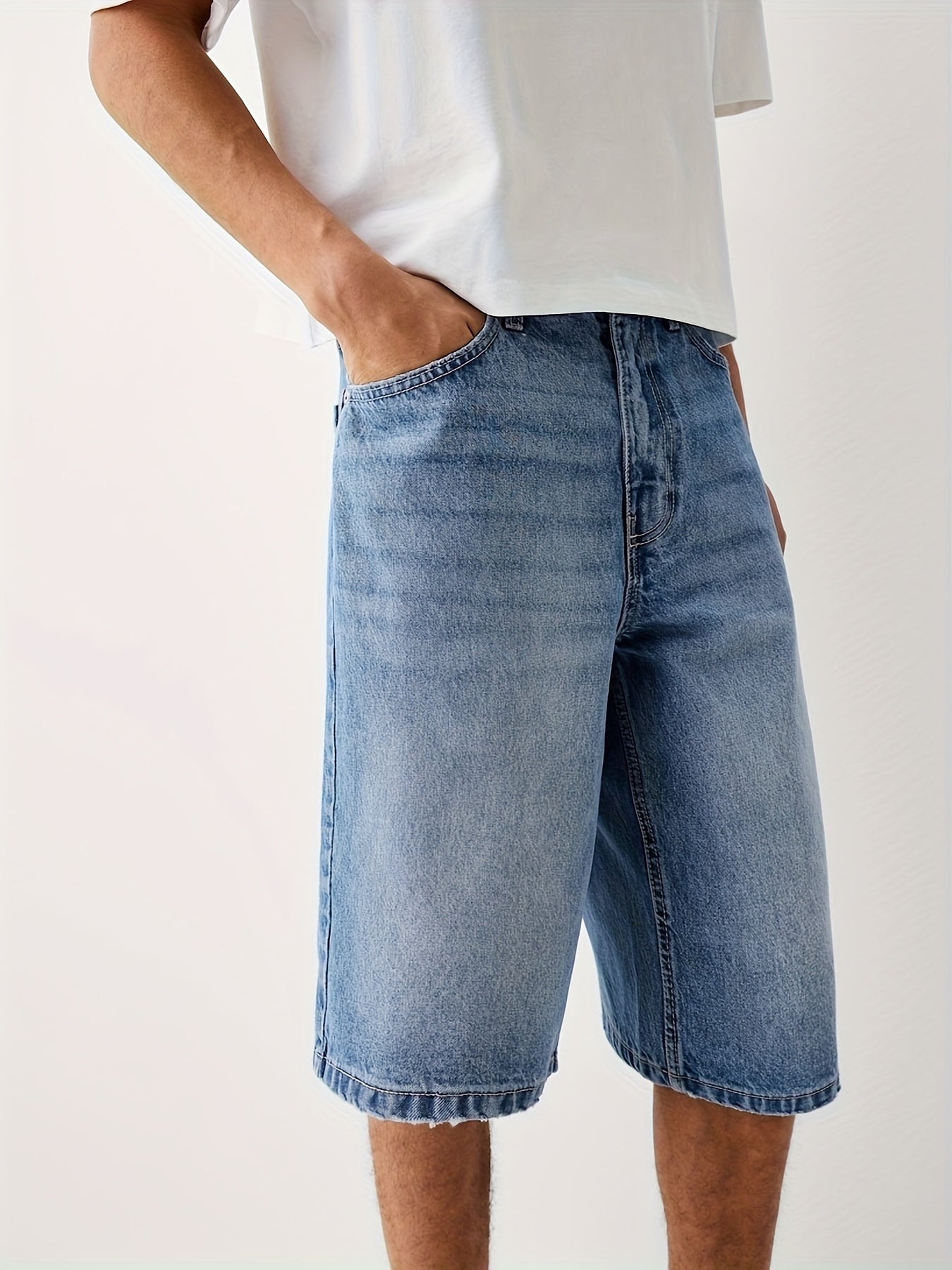 Herren Loose Fit Jeans-Bermuda Shorts – Lässiger Streetwear-Style für Alltag & Freizeit