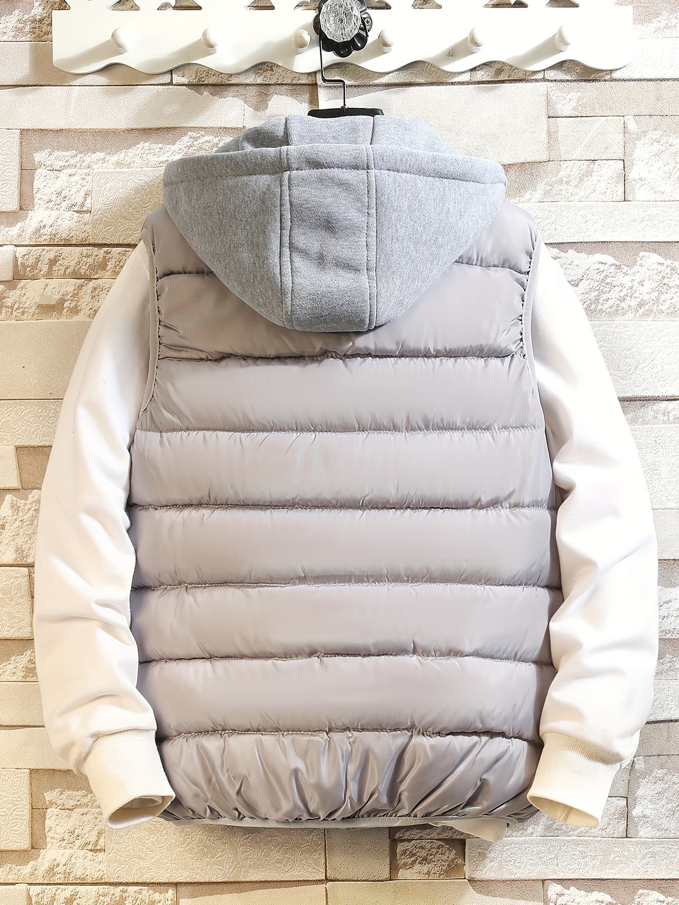Steppweste mit Kapuze Herren/Unisex Gepolsterte Outdoor Weste Reißverschluss