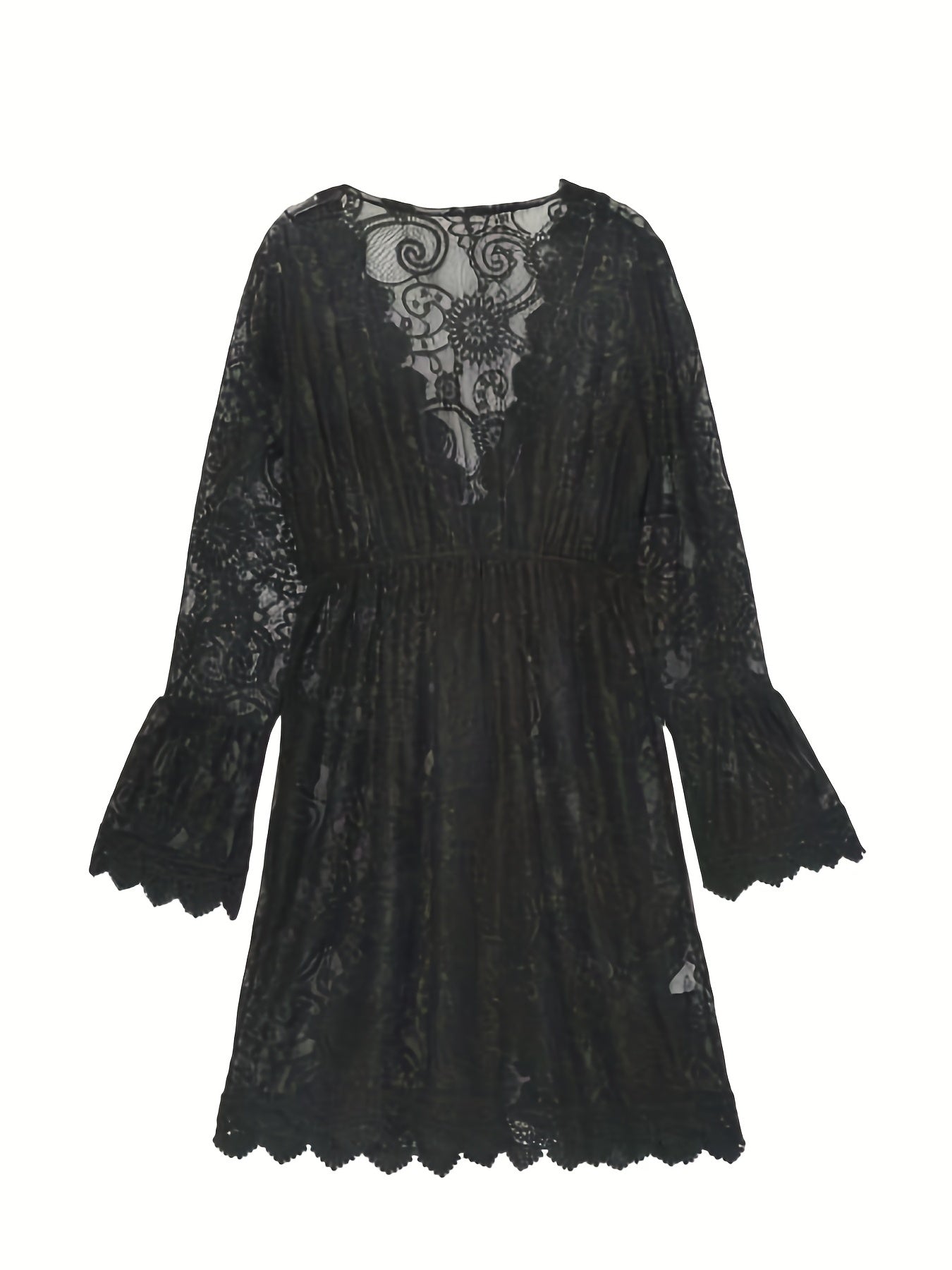Damen Strandkleid Cover-Up mit Spitze und Boho-Charme – Perfekt für den Urlaub