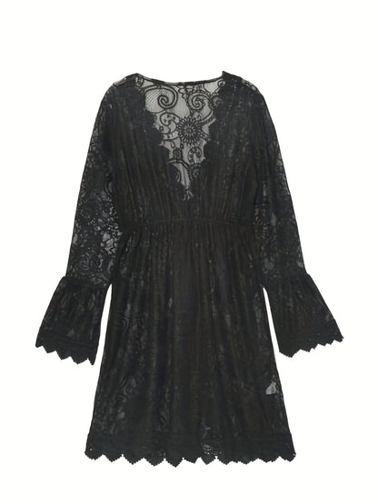 Damen Strandkleid Cover-Up mit Spitze und Boho-Charme – Perfekt für den Urlaub