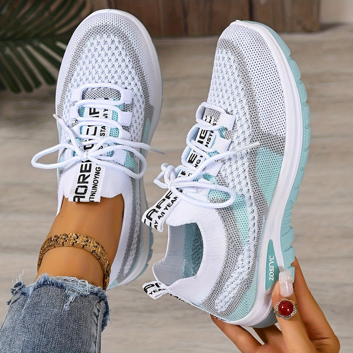 Damen Sneaker Freizeit Atmungsaktiv Leicht Laufschuhe Sportlich