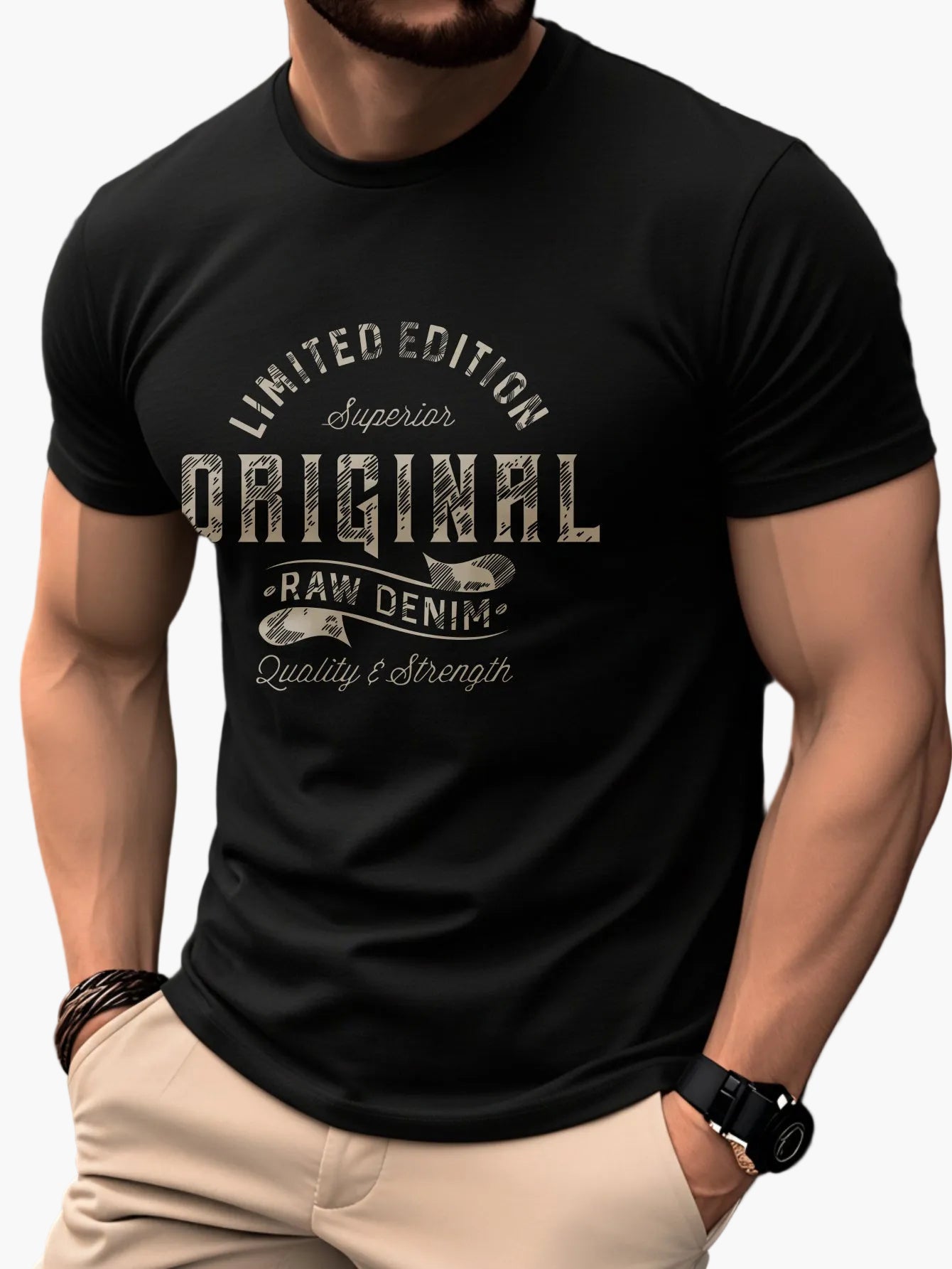 Herren T-Shirt Original Raw Denim Vintage Style – Lässiges Motivshirt für Alltag und Freizeit