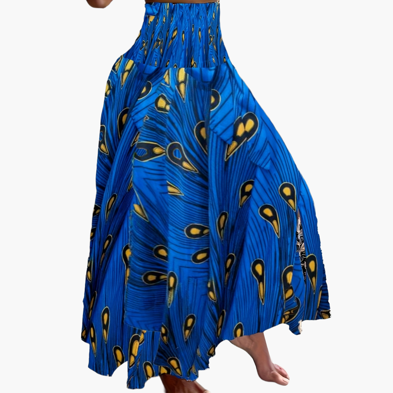 Damen Maxirock mit tropischem Print – Eleganter Boho-Stil für Sommer und Urlaub