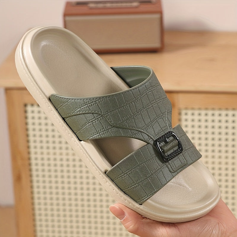 Herren Komfort-Slides mit Schnallen-Detail – Modernes Design für Alltag und Freizeit