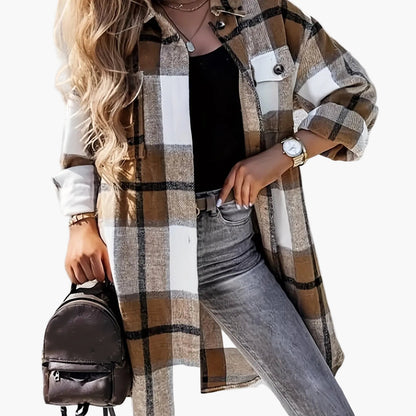 Damen Freizeit Karo Hemdjacke im Oversized Look – Perfekt für den Alltag