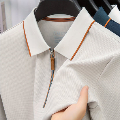 Herren Poloshirt mit Reißverschluss und Kontrastpaspel – Modernes Design für Freizeit und Business