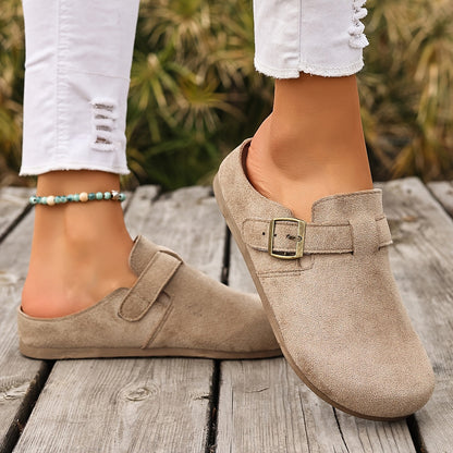 Damen Clogs Slip-On mit Schnalle – Bequeme Freizeit Pantoletten für Alltag und Garten
