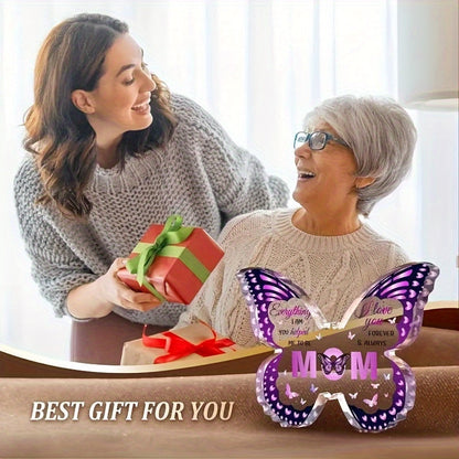 Muttertag Deko Schmetterling Geschenk für Frauen – Elegante Tischdekoration mit Spruch für Mama, Dankeschön Muttertagsgeschenk