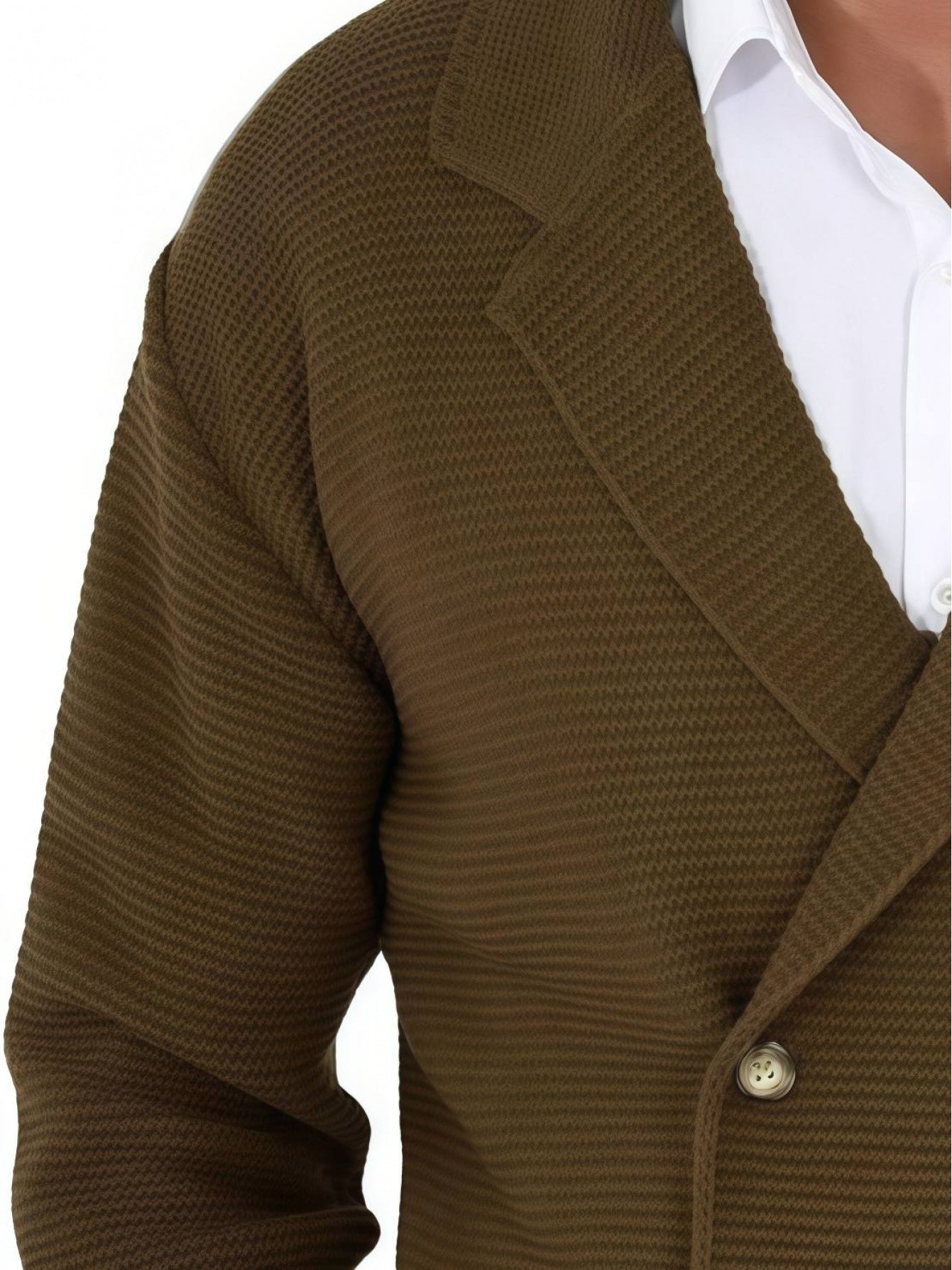 Herren Strickjacke Casual Doppelreihig Business Freizeit Sakko-Stil