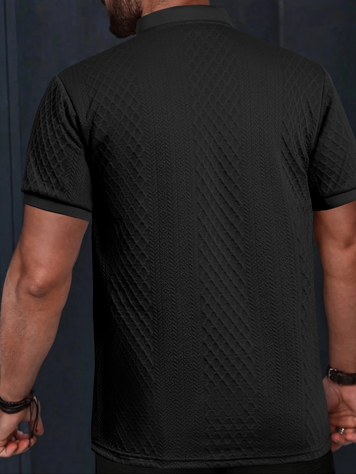 Herren Set – Kurzarm Struktur T-Shirt & Shorts – Sommer Freizeit Outfit