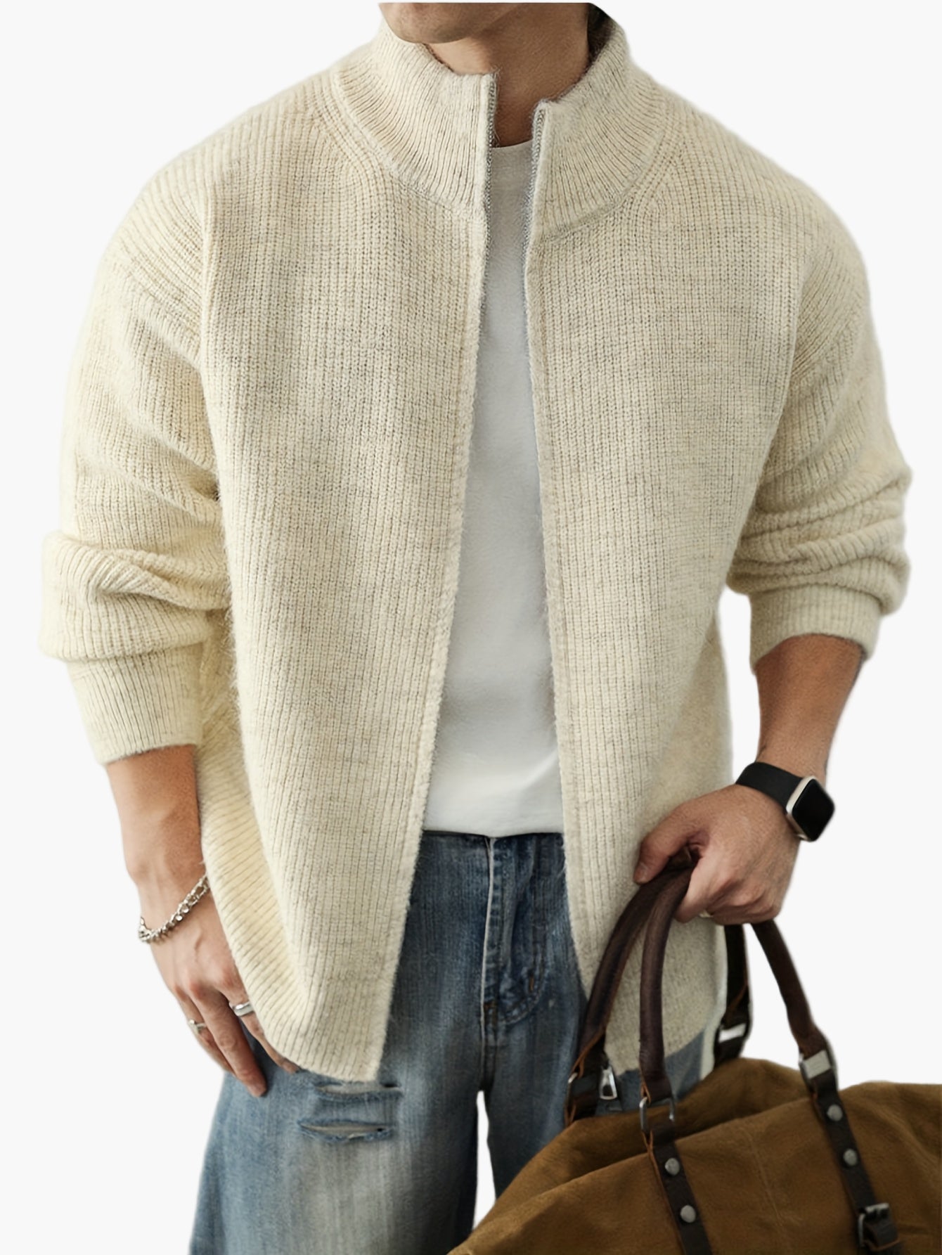 Herren Strickjacke mit Reißverschluss – Lässiger Pullover im modernen Design für Alltag und Freizeit