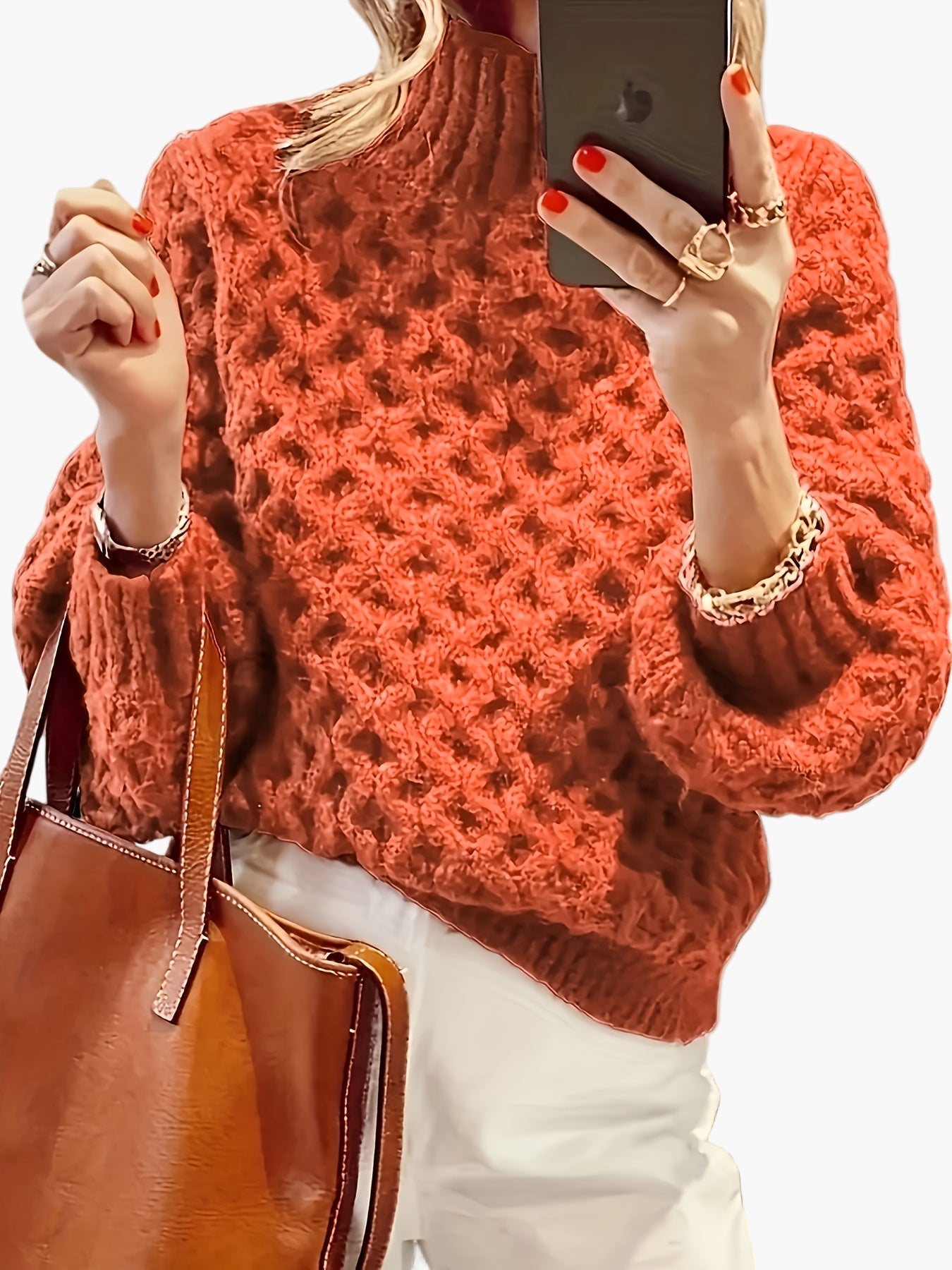 Damen Strickpullover im Casual Style mit Stehkragen – Perfekt für Herbst und Winter