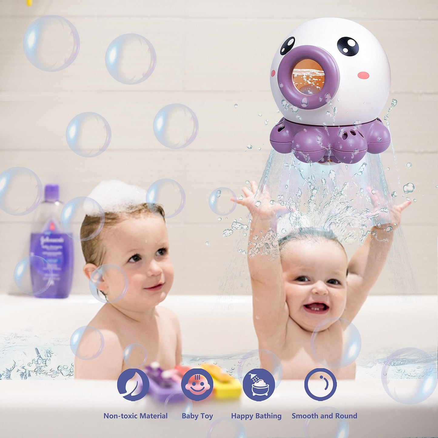 Baby Badewannenspielzeug Oktopus für Jungen und Mädchen – Interaktives Wasserspielzeug für Kleinkinder & Babys, Spaß beim Baden & Duschen