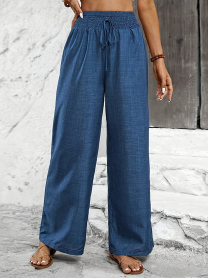 Damen Weite Freizeithose mit Elastikbund – Eleganter Stil für Alltag und Urlaub